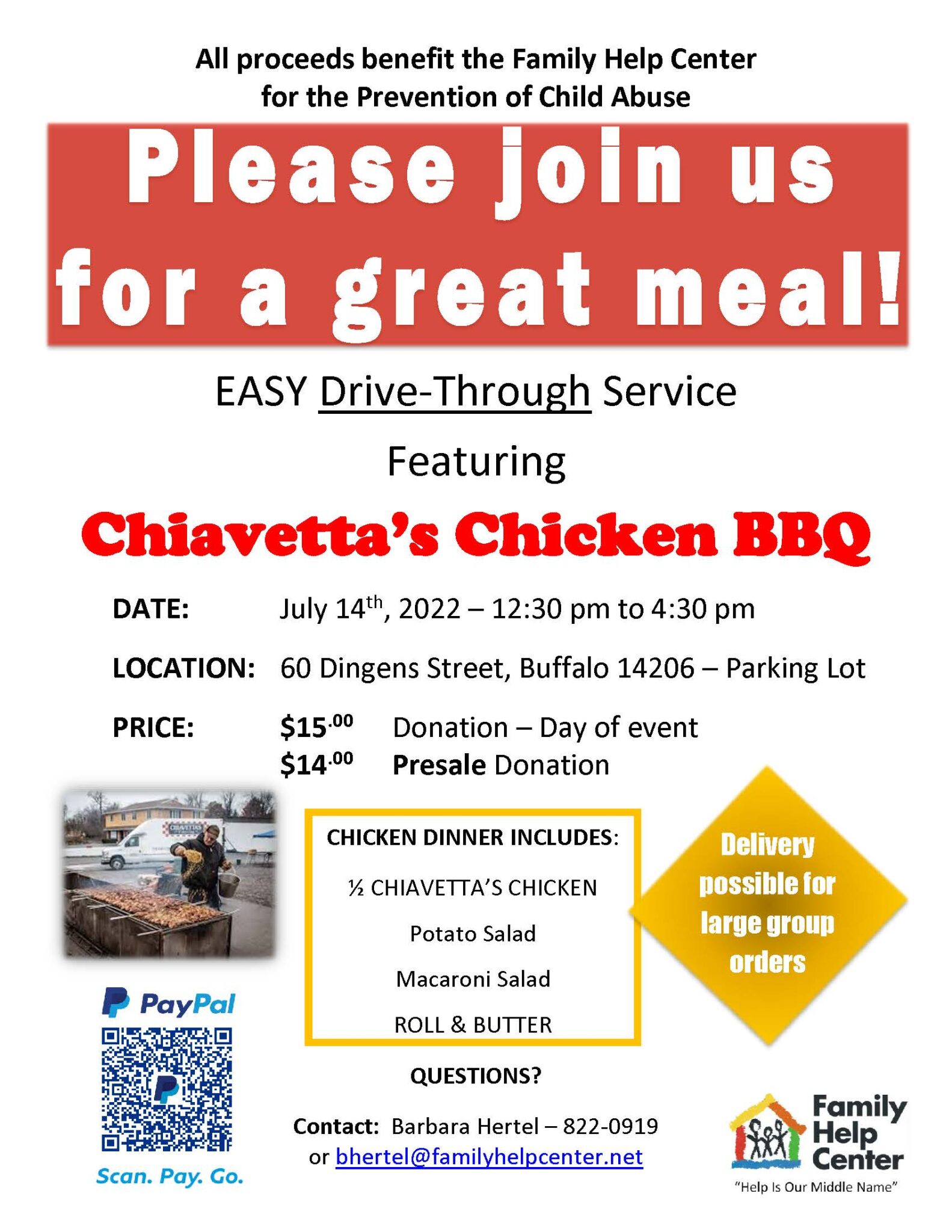 Chiavetta’s Chicken BBQ Drive Through Event — 2022 Family Help Center